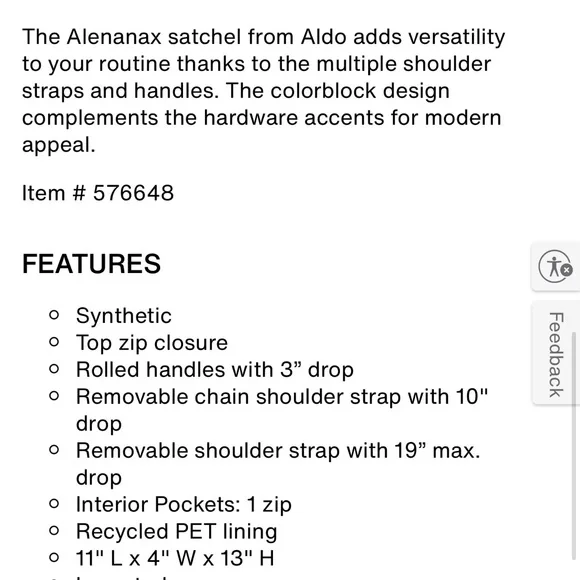 Aldo Black and Gold Women's Bag - Picture 5 of 6